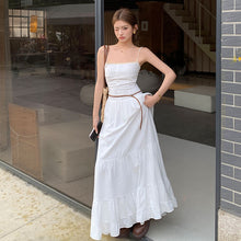 画像をギャラリービューアに読み込む, キャミワンピース ティアードデザイン ベルト付き デート 旅行
