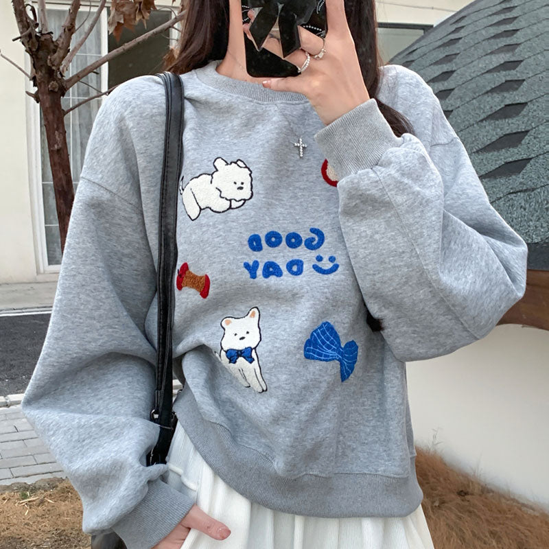 大人かわいいスウェットトップス