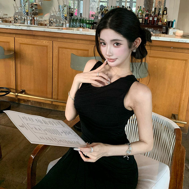 アシンメトリーワンショルダー ニットワンピース マキシ丈 セクシー きれいめ オケージョン デート