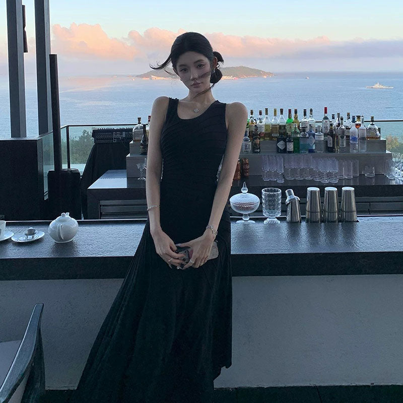 アシンメトリーワンショルダー ニットワンピース マキシ丈 セクシー きれいめ オケージョン デート