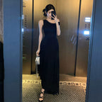 アシンメトリーワンショルダー ニットワンピース マキシ丈 セクシー きれいめ オケージョン デート