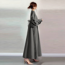 画像をギャラリービューアに読み込む, パフスリーブ無地ワンピース
