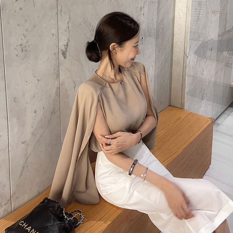 ケープシャツブラウストップス2スタイル