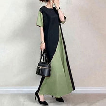 画像をギャラリービューアに読み込む, 配色切替半袖カジュアルワンピース
