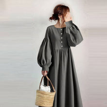 画像をギャラリービューアに読み込む, パフスリーブ無地ワンピース
