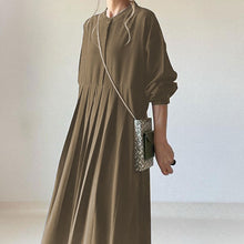 画像をギャラリービューアに読み込む, 無地長袖カジュアルワンピース
