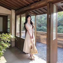 画像をギャラリービューアに読み込む, レース刺繍 Vネック ノースリーブ デートワンピース（ベスト付き）お出かけ デート 旅行 リゾート 結婚式
