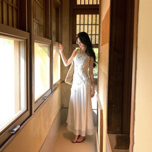 画像をギャラリービューアに読み込む, 立体フラワー レース ノースリーブ ワンピース美シルエットデートワンピース
