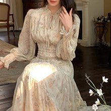 画像をギャラリービューアに読み込む, 花柄ウエストゴムデートワンピース
