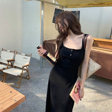 画像をギャラリービューアに読み込む, 【韓国風】タイト マキシワンピース キャミソール セクシー
