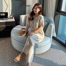 画像をギャラリービューアに読み込む, 韓国風 ルーズ セットアップ トップス + ワイドパンツ 上下セットゆったり リラックス オフィスカジュアル 通勤 デート
