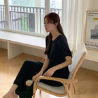 韓国風 ルーズ セットアップ トップス + ワイドパンツ 上下セットゆったり リラックス オフィスカジュアル 通勤 デート
