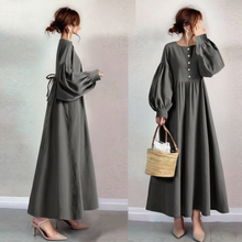 画像をギャラリービューアに読み込む, パフスリーブ無地ワンピース
