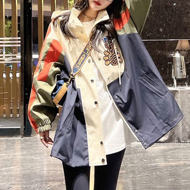 配色切替ジャケットアウターコート