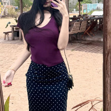 画像をギャラリービューアに読み込む, 大人気 韓国風 V ネック サマーニット 半袖トップス
