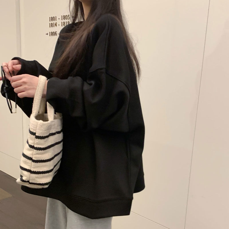 無地オーバーサイズスウェットトップス