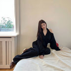 オフショルダー ハルターネック トップス ワイドパンツ セットアップ V ネック
