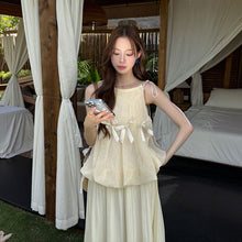 画像をギャラリービューアに読み込む, キャミソール シフォンスカート セットアップ 体型カバー 着痩せ 大人可愛い リゾート
