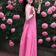 画像をギャラリービューアに読み込む, ノースリーブベストワンピース大振り無地ワンピースデートワンピース
