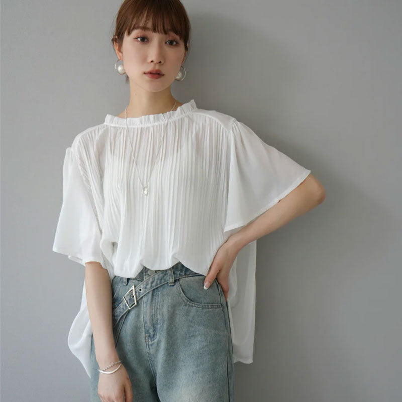 シースループリーツブラウストップス