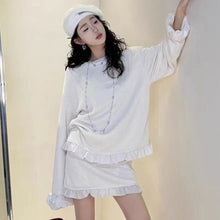 画像をギャラリービューアに読み込む, フリル裾長袖トップス＆ミニスカートセットアップ
