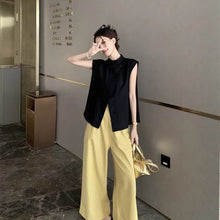 画像をギャラリービューアに読み込む, ノースリーブトップス＆ハイウエストカジュアルパンツセットアップ
