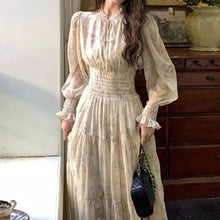 画像をギャラリービューアに読み込む, 花柄ウエストゴムデートワンピース
