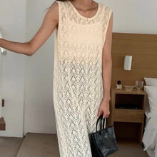 画像をギャラリービューアに読み込む, ダブルレース透かし彫りワンピースカジュアルワンピース
