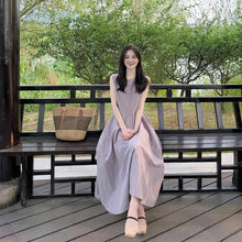 画像をギャラリービューアに読み込む, ノースリーブベストワンピース大振り無地ワンピースデートワンピース
