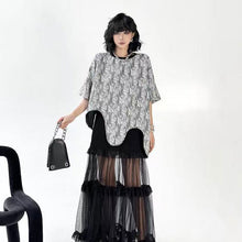 画像をギャラリービューアに読み込む, 不規則デザインレース花柄Tシャツトップス
