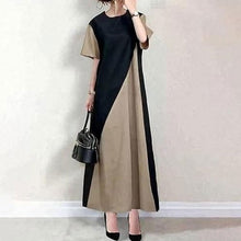 画像をギャラリービューアに読み込む, 配色切替半袖カジュアルワンピース
