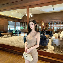 画像をギャラリービューアに読み込む, レディース レース ミニワンピース タイト ベージュ 大人可愛い デート パーティー
