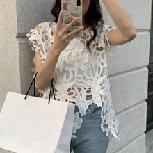 画像をギャラリービューアに読み込む, 透かし彫りトップスコーデしやすい
