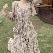 画像をギャラリービューアに読み込む, ショートカーディガン&amp;花柄デートワンピースセットアップ
