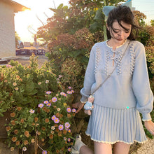 画像をギャラリービューアに読み込む, 配色キリカｒニットセーター＆プリーツスカートセットアップ
