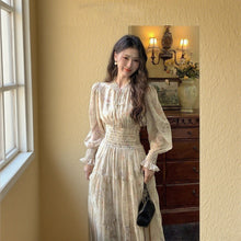 画像をギャラリービューアに読み込む, 花柄ウエストゴムデートワンピース
