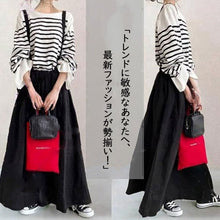 画像をギャラリービューアに読み込む, ボーダー柄長袖Tシャツ＆サスベンダースカートセットアップ
