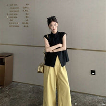 画像をギャラリービューアに読み込む, ノースリーブトップス＆ハイウエストカジュアルパンツセットアップ
