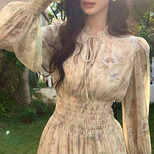 画像をギャラリービューアに読み込む, 花柄ウエストゴムデートワンピース
