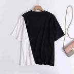 メッシュ配色切替半袖Tシャツトップス