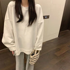 無地オーバーサイズスウェットトップス