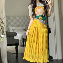 画像をギャラリービューアに読み込む, ガールズかわいいプリントニットトップス2カラー選択
