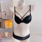 レースブラジャー & ショーツセット ダブルストラップヒョウ柄 LOVE SECRET 大人可愛い 盛れる インナー レディース