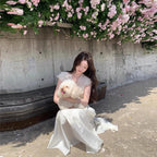 V ネックロングワンピース レディース ウエストマーク デート ガーデンウェディング 大人可愛いデートワンピース