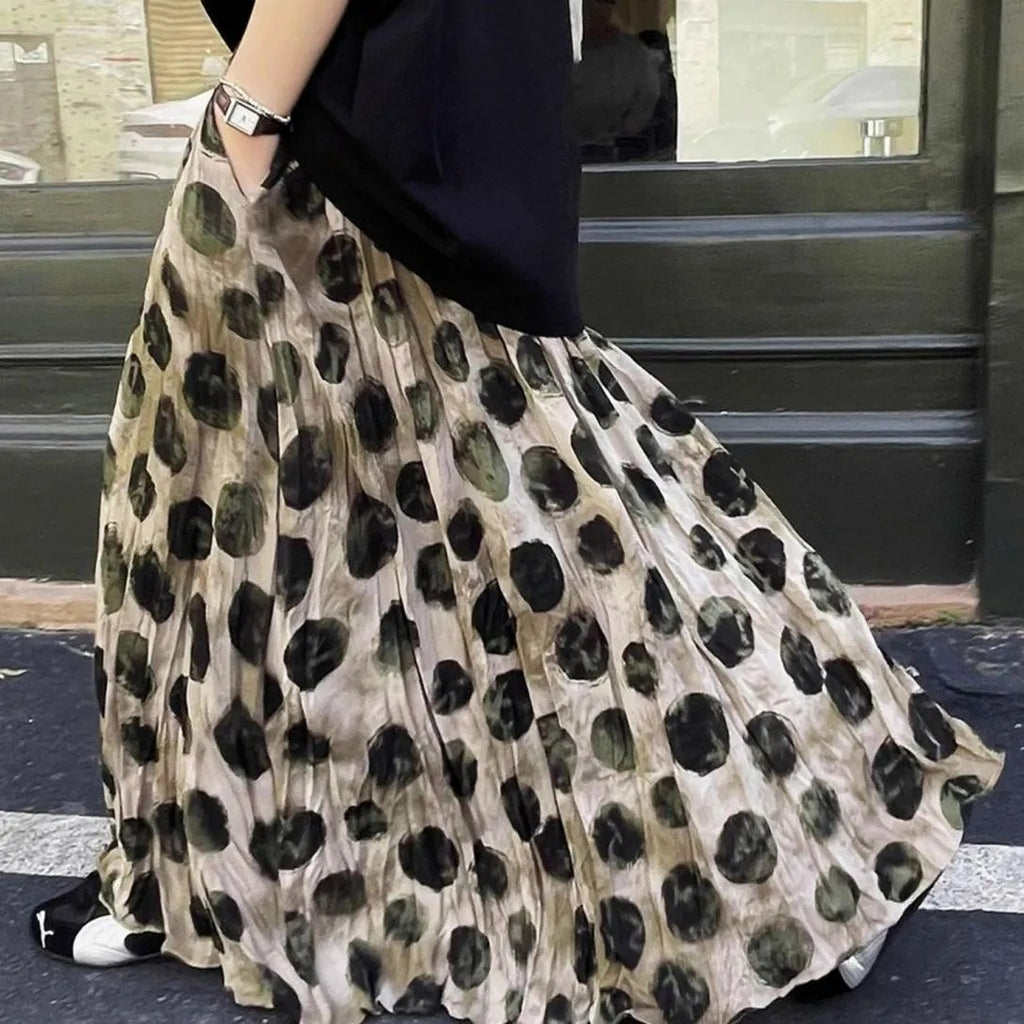 トッド柄Aラインスカートロングスカート