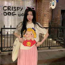 画像をギャラリービューアに読み込む, ガールズかわいいプリントニットトップス2カラー選択
