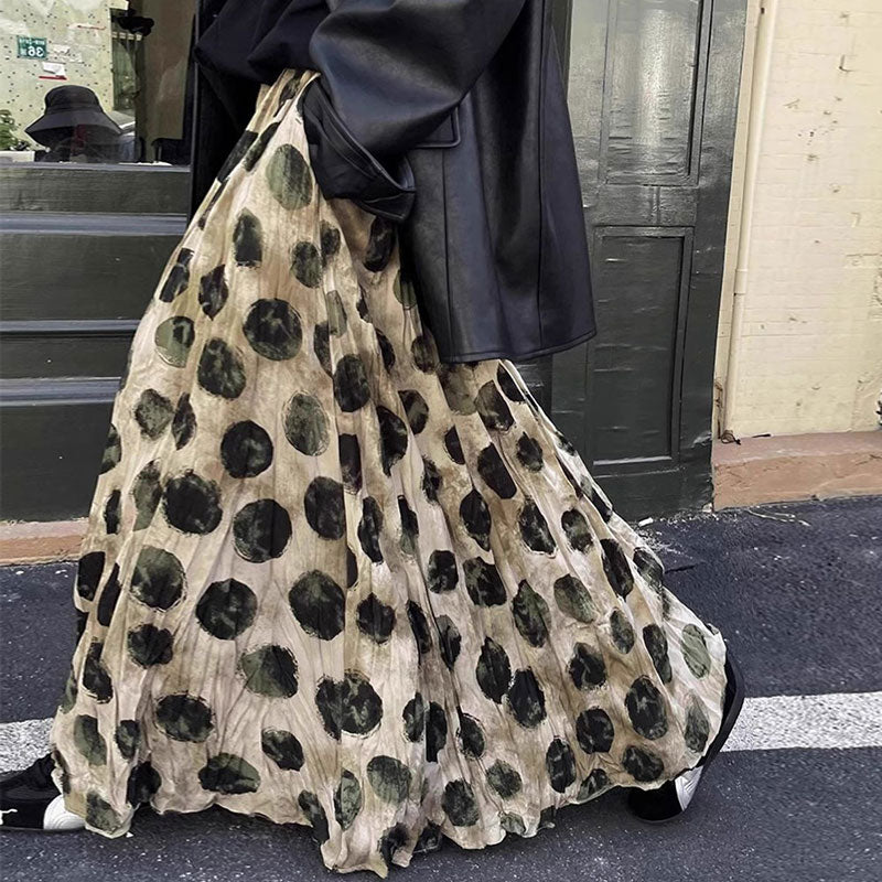 トッド柄Aラインスカートロングスカート