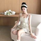 水玉ワンピースデートワンピース甘美ワンピースセクシーワンピース