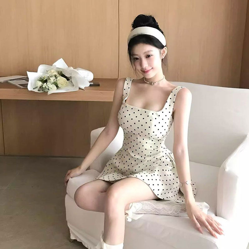 水玉ワンピースデートワンピース甘美ワンピースセクシーワンピース