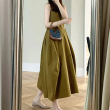 画像をギャラリービューアに読み込む, ノースリーブベストワンピース大振り無地ワンピースデートワンピース
